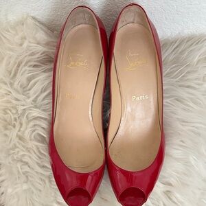 Christian Louboutin Red Peep Toe Pumps